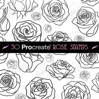 Procreate Rose Stamps